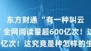 东方财通 “有一种叫云南的生活”全网阅读量超600亿次！这究竟是种怎样的生活？